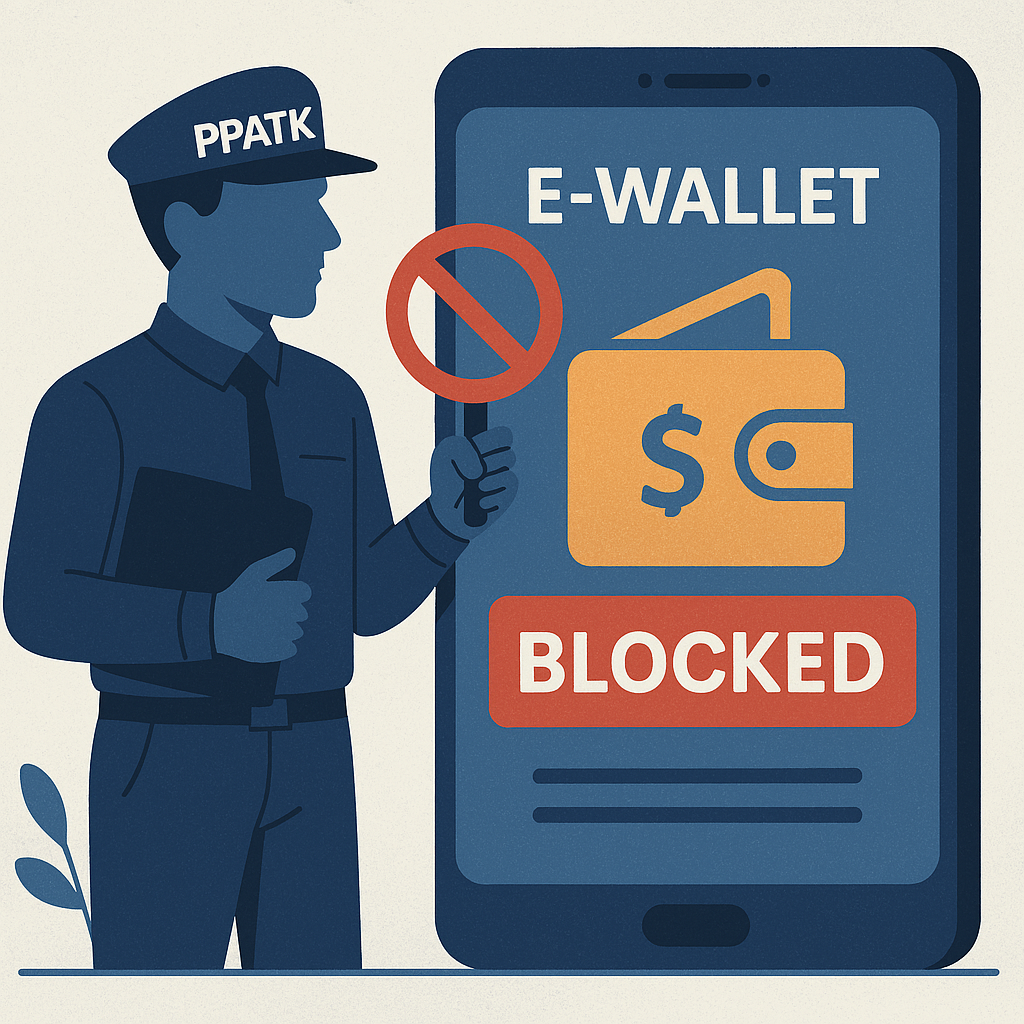 ilustrasi e wallet terblokir (Microsoft Copilot)