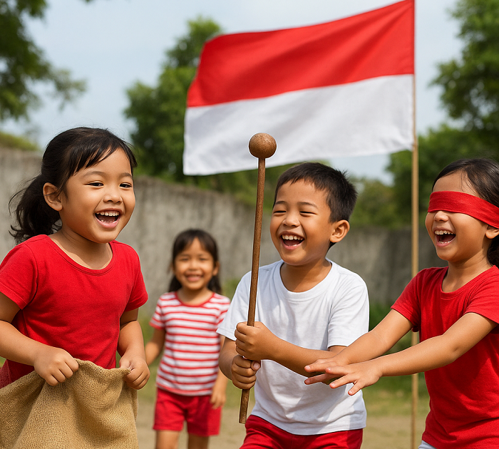 Ilustrasi lomba unik dan seru untuk momen 17 Agustus 2025 (chatgpt)