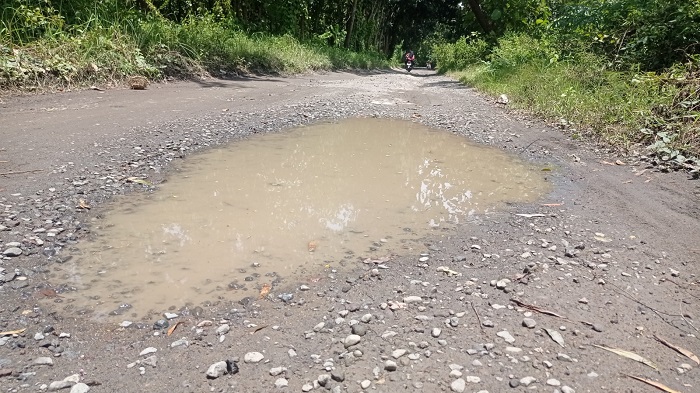 RUSAK: Jalan ruas Made-Asemgede di Desa Made, Kecamatan Kudu bakal diperbaiki, (8/6).