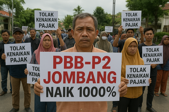 warga protes kenaikan pajak di Jombang (chatgpt)
