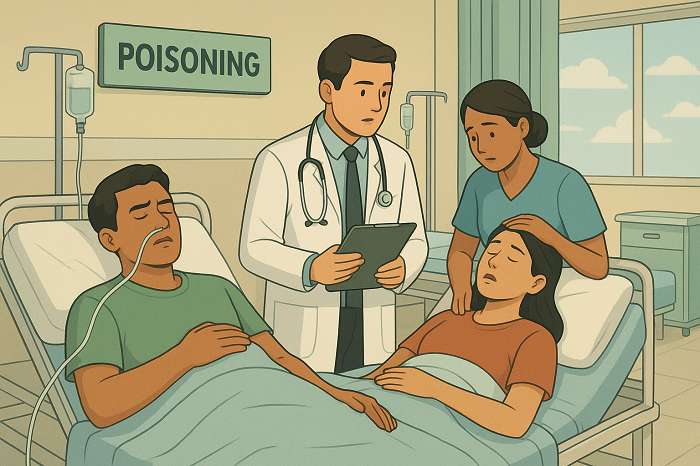 Ilustrasi warga keracunan (ai)