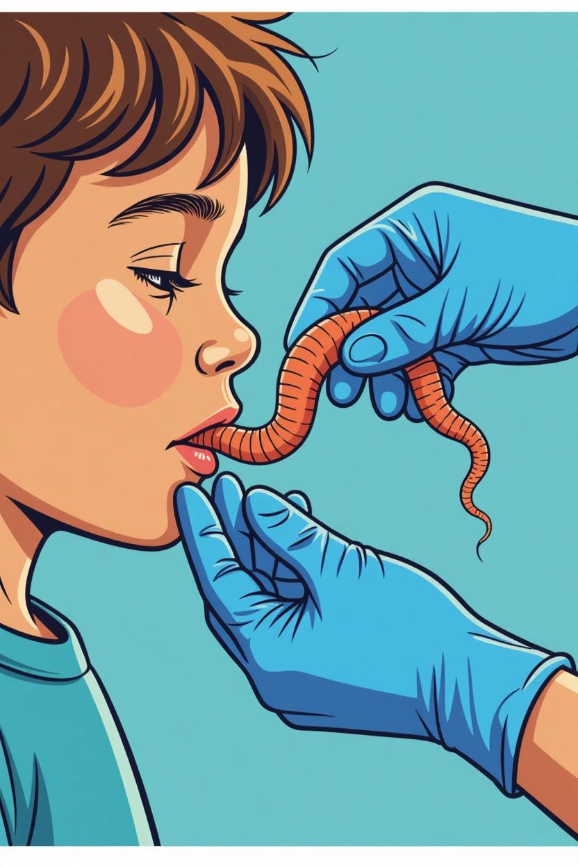 Ilustrasi bocah mendapatkan penanganan akibat cacing (ai)