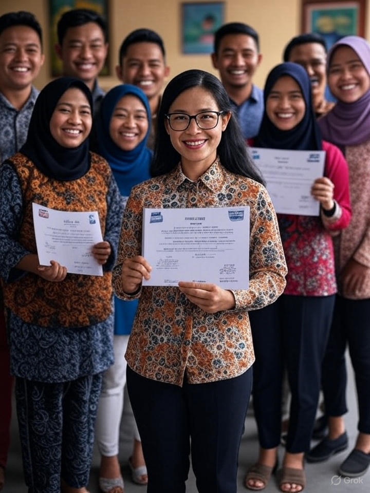 Ilustrasi guru mendapat beasiswa pendidikan