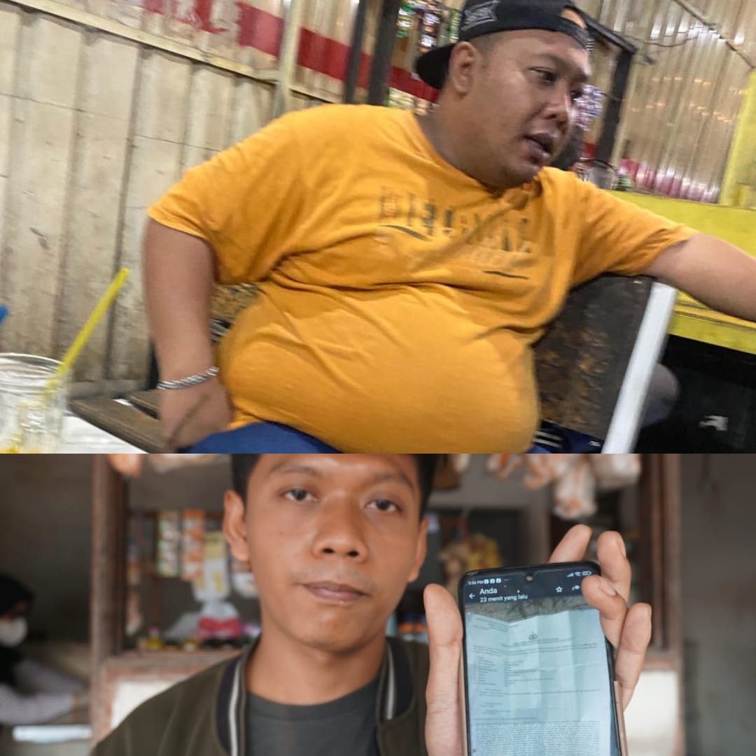 Pelaku penipuan (atas) dan korban penipuan calo kerja (bawah)