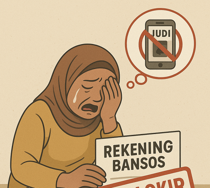Ilustrasi rekening KPM keblokir gara gara judi online (ai)