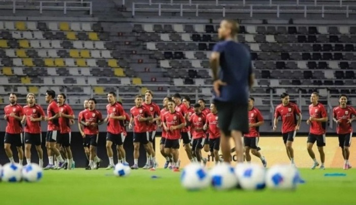 Timnas Indonesia mengikuti latihan resmi jelang pertandingan Fifa Matchday di Stadion Gelora Bung Tomo, Surabaya