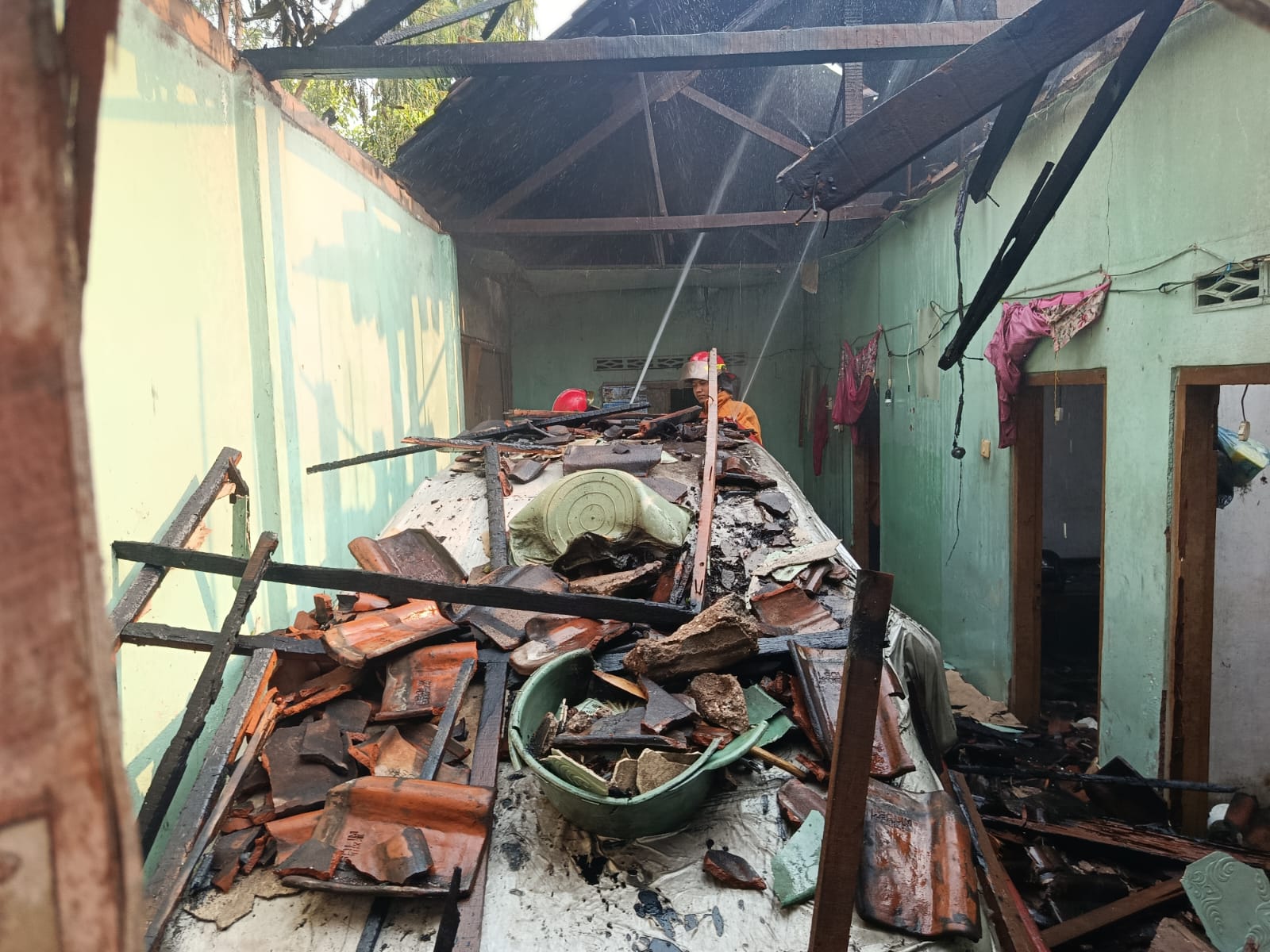 Kondisi rumah korban usai kejadian kebakaran