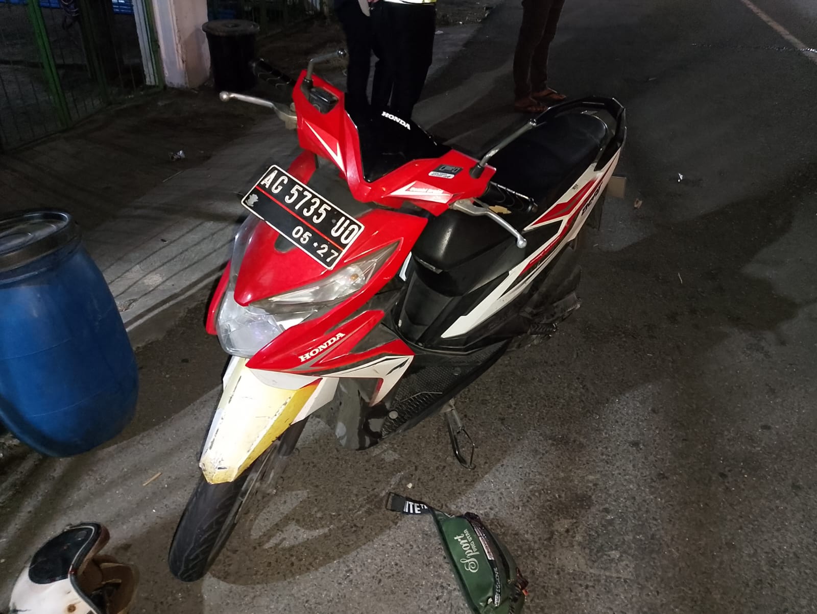 Motor korban asal Nganjuk yang tewas usai terlibat kecelakaan maut di Jalir Arteri Jombang
