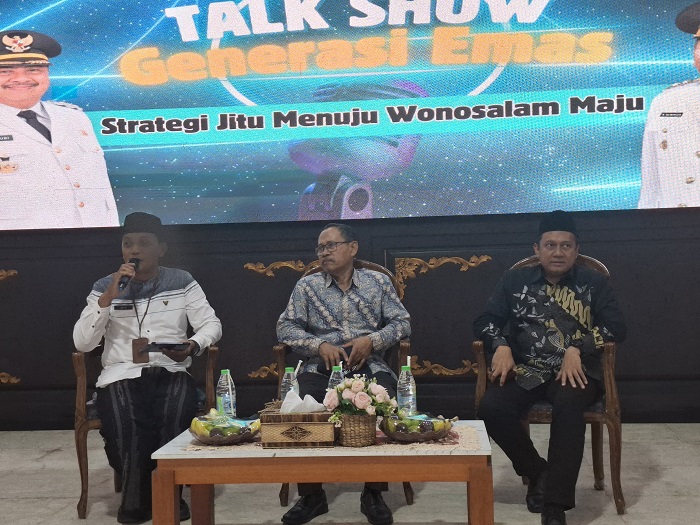 ANTUSIAS: Peserta talkshow generasi emas strategi jitu menuju Wonosalam Maju  di Pendopo Kabupaten Jombang, Senin (21/10).