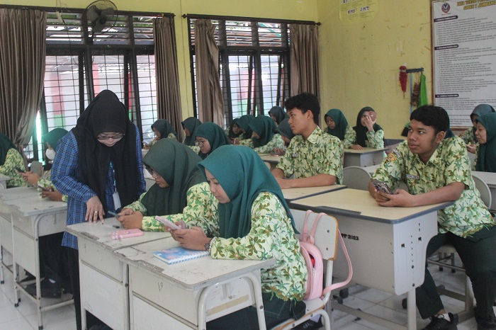 LANCAR: Pelaksanaan TKA di SMKN 1 Jombang, (Kamis (23/10).  &nbsp;