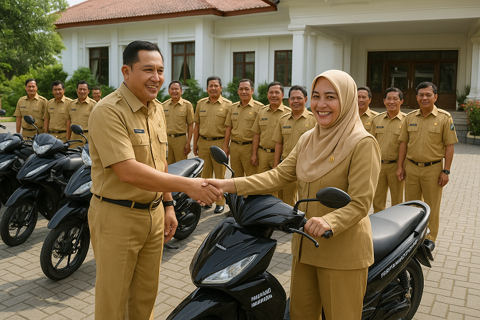 Ilustrasi Kepala desa mendapat motor operasional baru