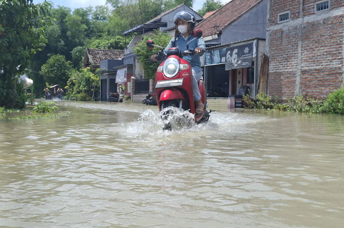 Hujan deras yang mengguyur Jombang sejak Selasa (18/11) sore hingga malam mengakibatkan sejumlah desa di wilayah utara Sungai Brantas kebanjiran.