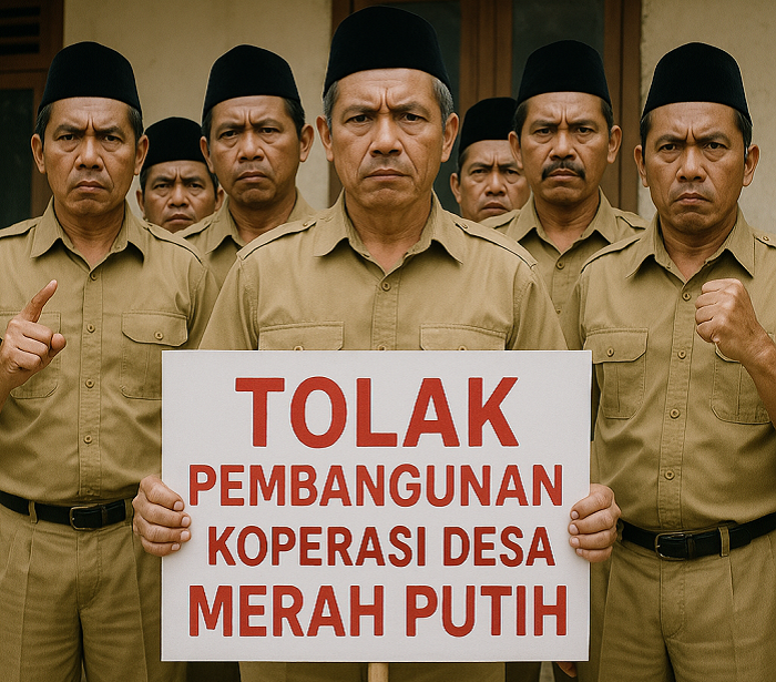 Ilustrasi kades menolak pembangunan gerai kopdes merah putih