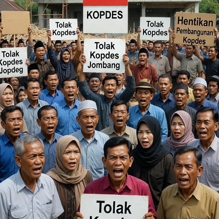 Ilustrasi sejumlah kepala desa menolak pembangunan gerai kopdes merah putih di Jombang (ai)