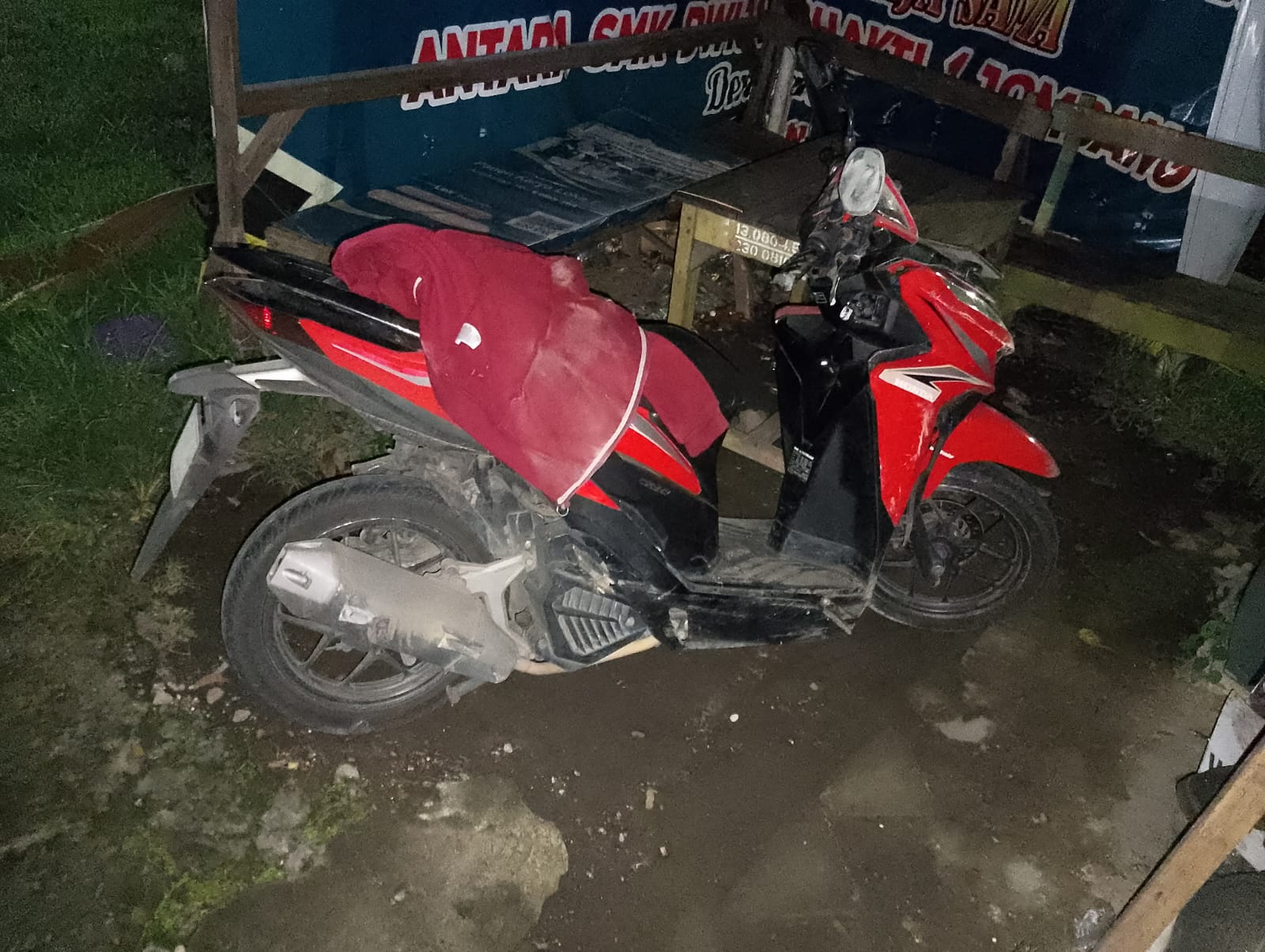 Kondisi motor yang terlibat kecelakaan