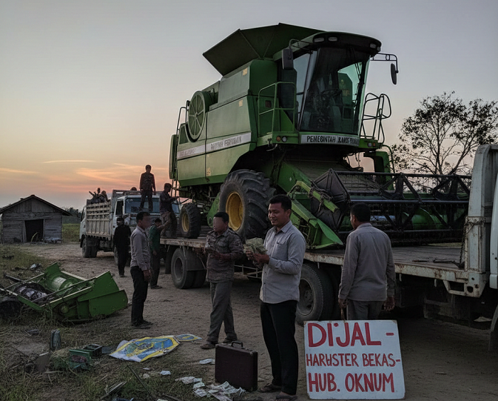 ilustrasi bantuan Combine Harvester hilang