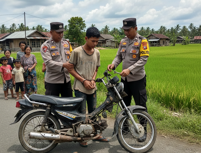 ilustrasi remaja curi motor