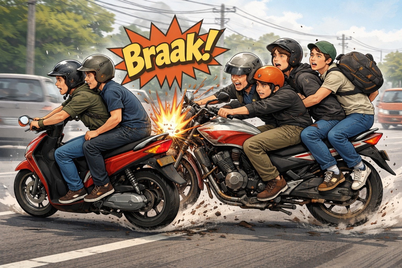 Ilustrasi tabrakan