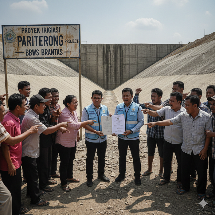 Warga jombang geram akibat petugas BBWS brantas lelet kerjakan administrasi sertifikat periterong (ai)