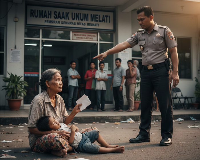 ilustrasi masyarakat miskin ditolak saat berobat (AI)