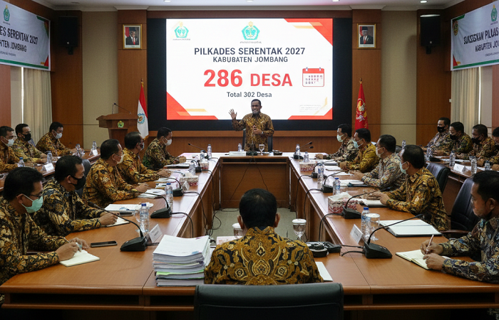 Pemkab Jombang mulai ancang-ancang menghadapi Pemilihan Kepala Desa (Pilkades) Serentak 2027 (AI)