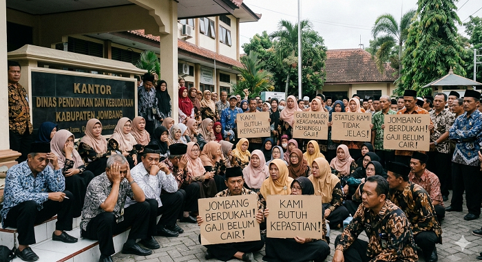 Guru madin dan mulok galau belum terima gaji (ai)