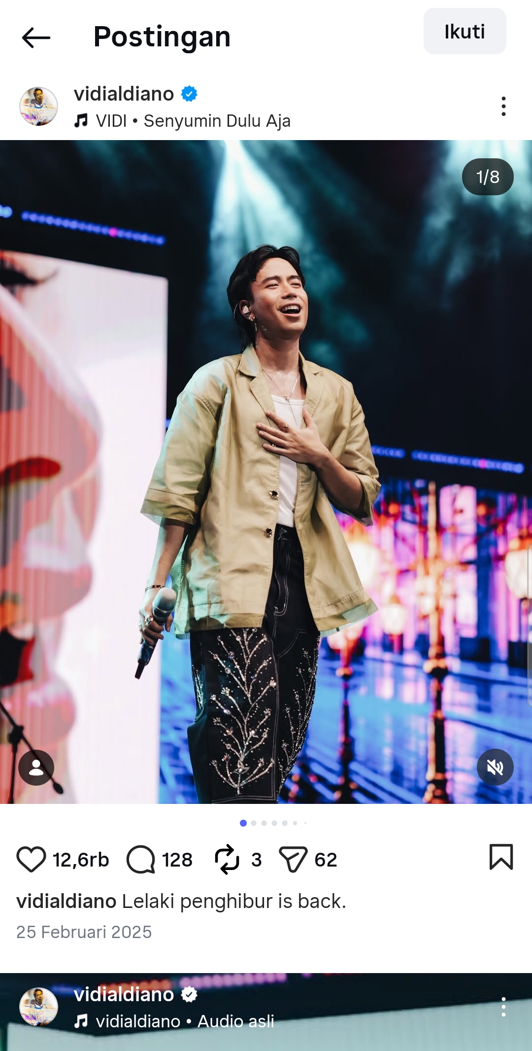  Kabar duka datang dari industri musik Tanah Air. Penyanyi sekaligus pencipta lagu Vidi Aldiano meninggal dunia pada Sabtu (7/3).