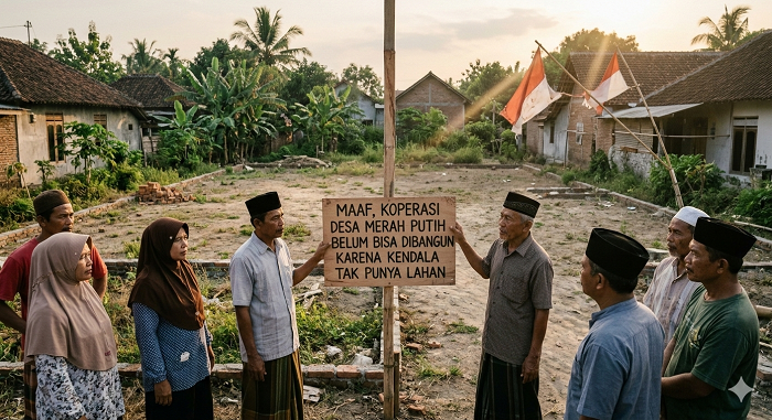 llustrasi desa di jombang tak bisa bangun koperasi desa merah putih karena kendala tak punya lahan (ai)