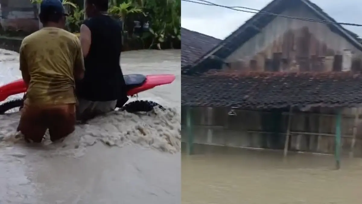 Banjir kembali merendam permukiman warga di Desa Klitih, Kecamatan Plandaan, Senin (30/3) sore. 