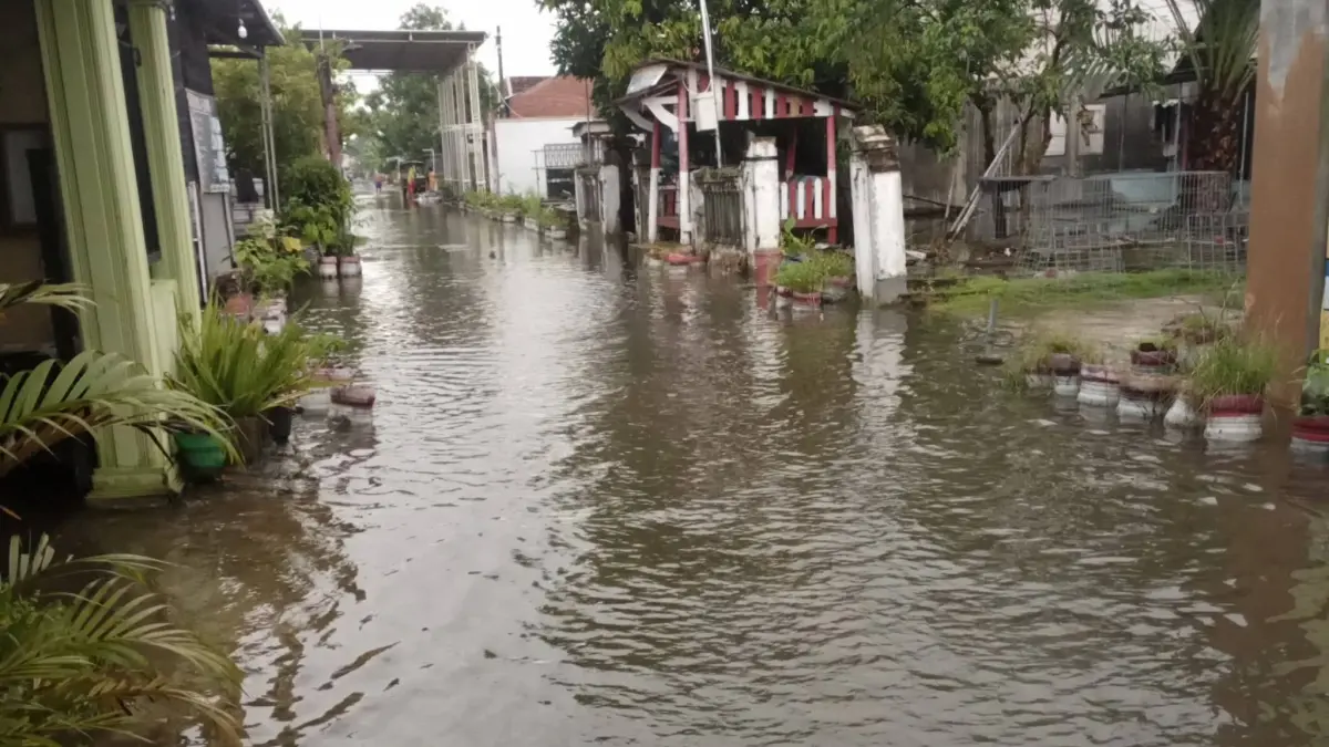 Hujan dengan intensitas tinggi membuat Afvoer Watudakon meluap.

Akibatnya, ratusan rumah dan puluhan hektare sawah di Desa Carangrejo, Kecamatan Kesamben, tergenang hingga Senin (31/3).

