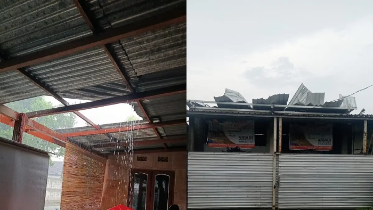 Bencana angin kencang menerjang Desa Blimbing, Kecamatan Kesamben, Kabupaten Jombang, Kamis (9/4) sore.