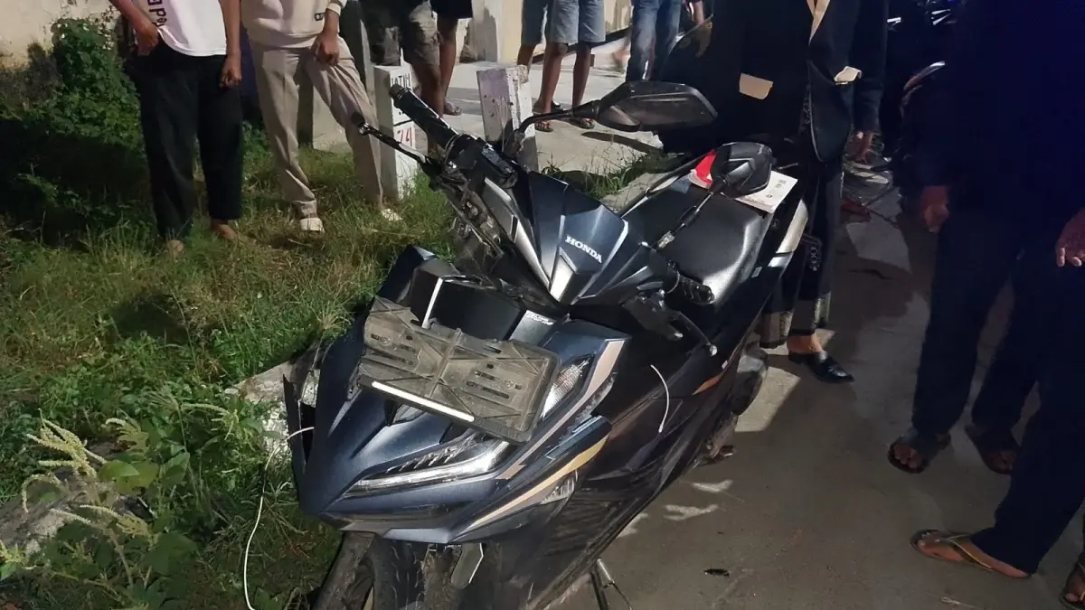 Kondisi motor dua pelajar SMP yang mengalami lakalantas di Ploso Jombang