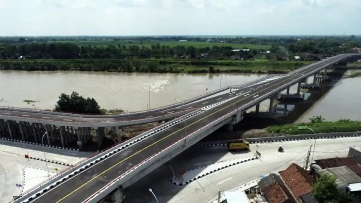 ILUSTRASI: Jembatan baru Ploso sebagai penunjang wilayah utara dan selatan Sungai Brantas.