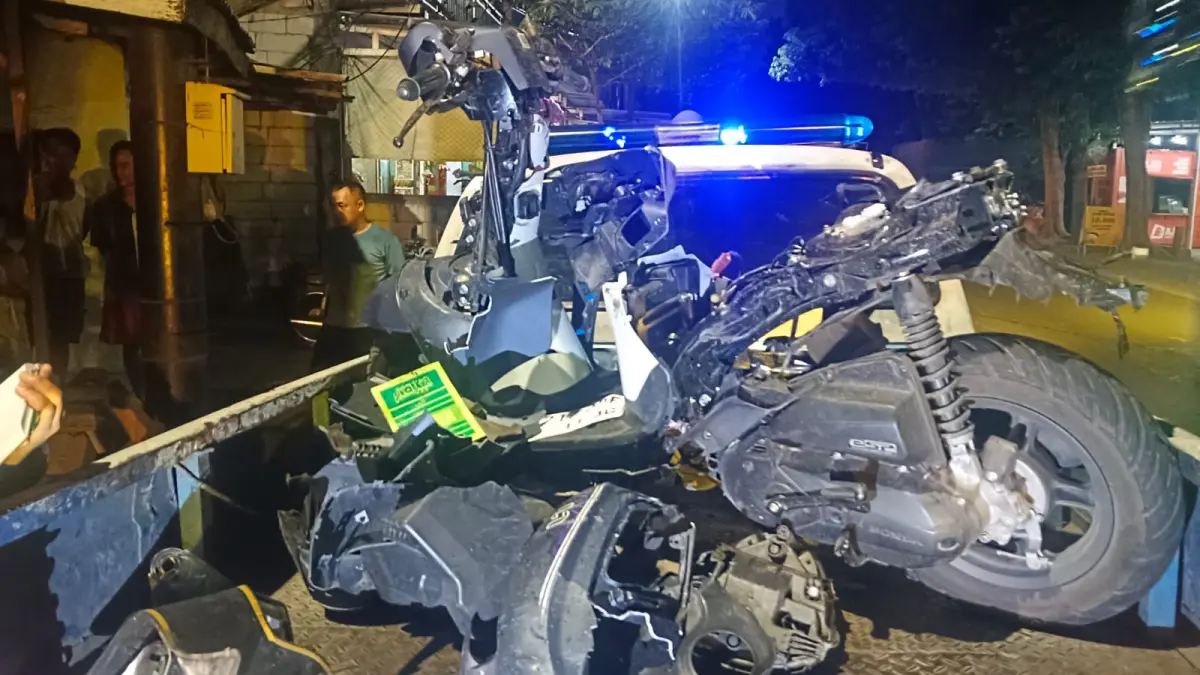 Kondisi motor ketiga remaja yang tewas akibat tabrak lari di Jalur Arteri Jombang