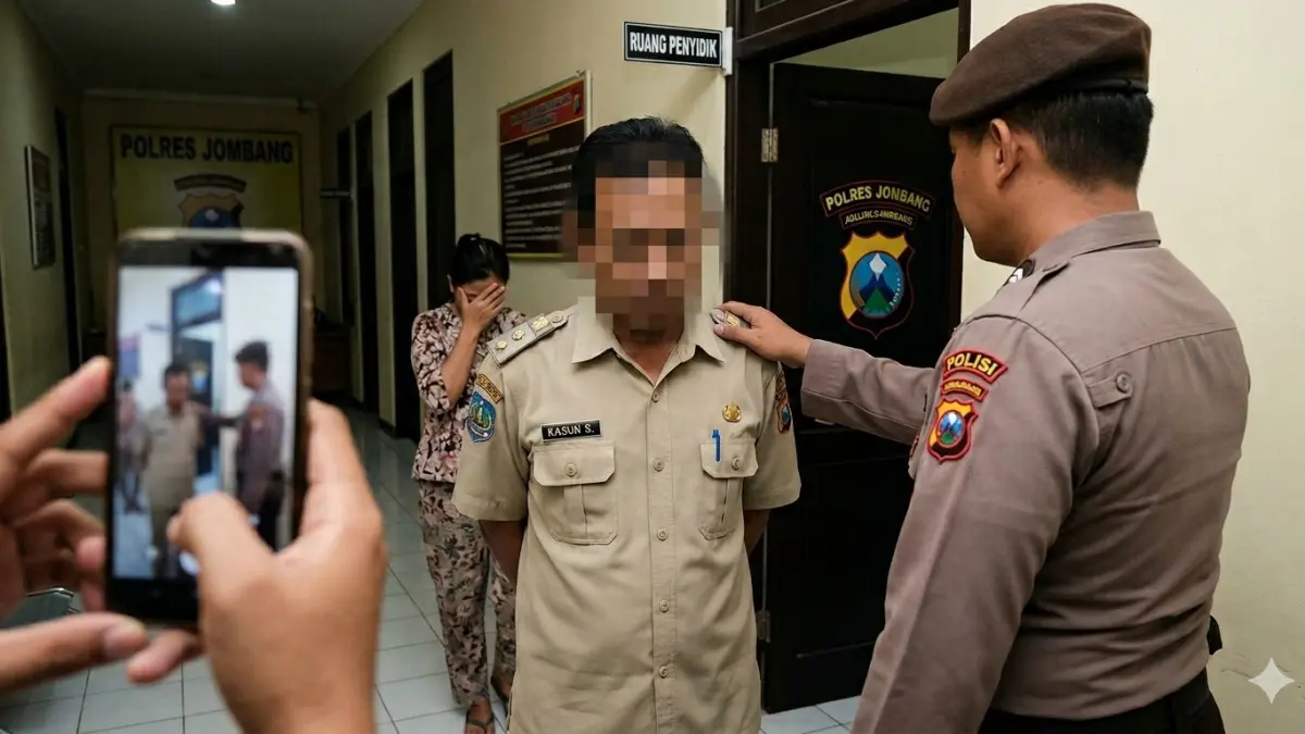 Ilustrasi penetapan kasun sebagai tersangka (AI Generated)
