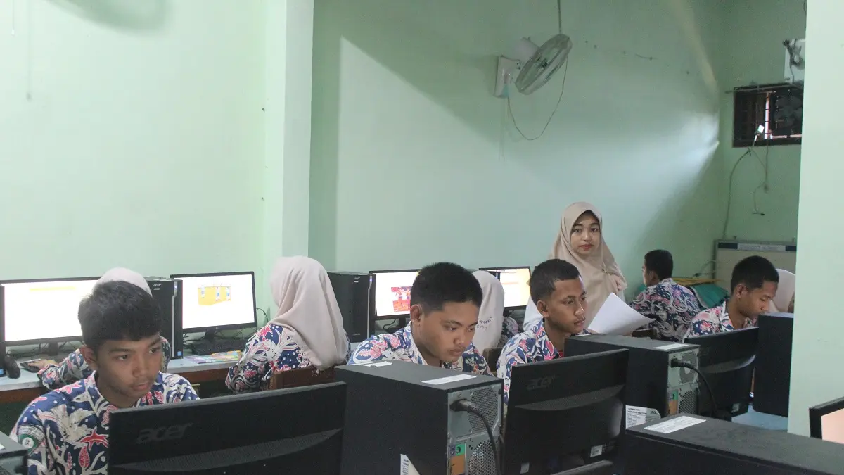 Siswa  SMPN 2 Gudo saat mengikuti  Pelaksanaan PSAJ, Rabu (13/5).
