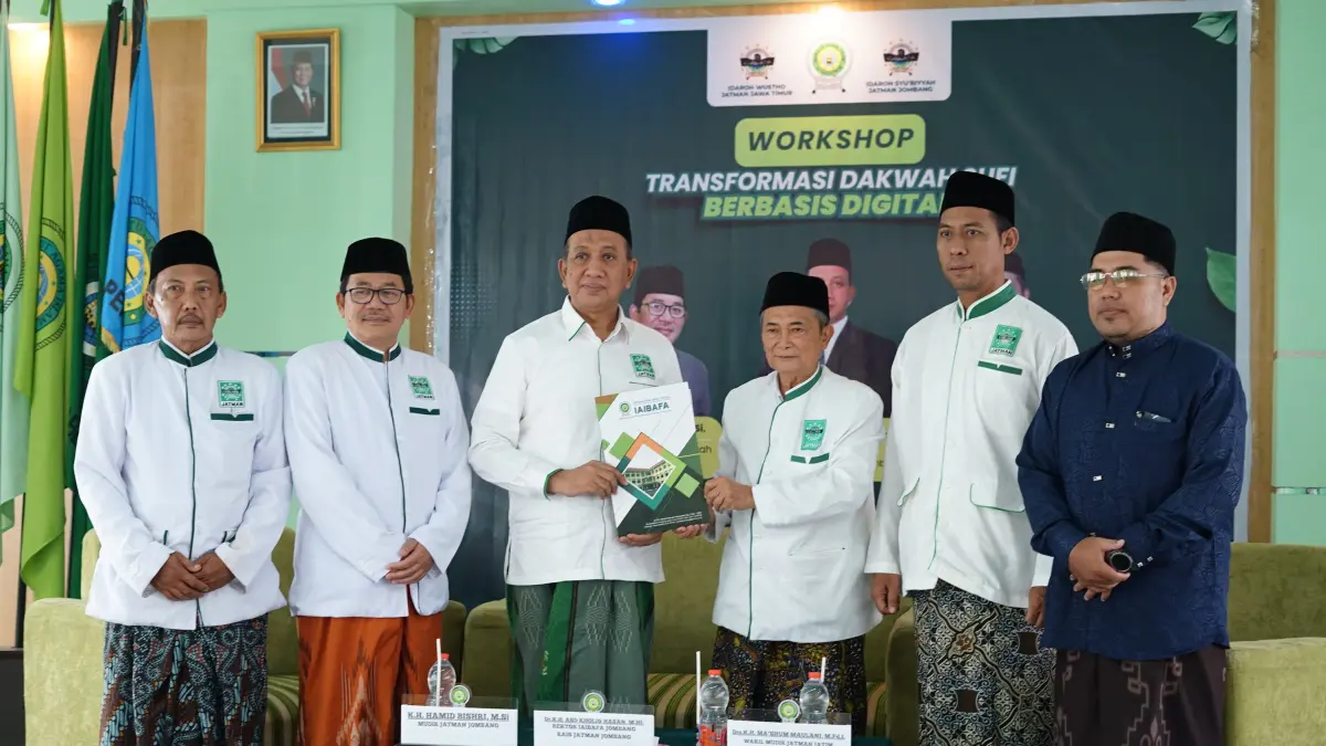 Workshop Transformasi Dakwah Sufi dan Rapat Koordinasi LTN dan Wathanah Idarah Wustha JATMAN Jawa Timur yang digelar di Kampus IAIBAFA Jombang, Sabtu (16/5).&nbsp;