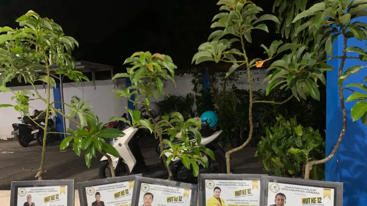fraksi Golkar DPRD Jombang mengirimkan 5 bibit pohon buah