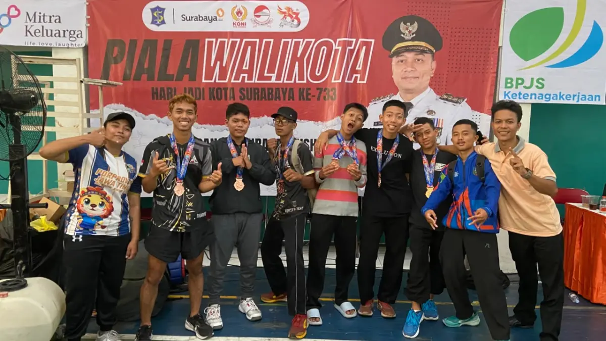 PRESTASI: atlet wushu yang meraih medali pada ajang Kejuaraan Wushu Piala Wali Kota Surabaya 2026 di Gelanggang Remaja Surabaya pada (4-7/6).