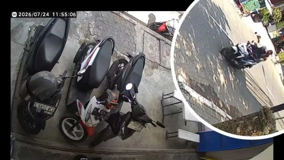 aksi sejoli terekam CCTV bawa lari motor karyaan RSUD Jombang