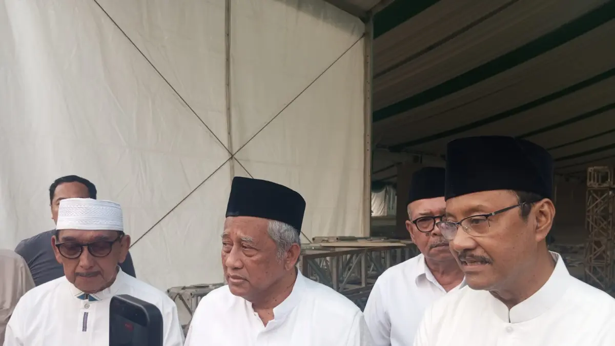 Ketua Panitia Pusat Muktamar ke-35 NU Saifullah Yusuf atau Gus Ipul memberikan keterangan, Kamis (20/8). 