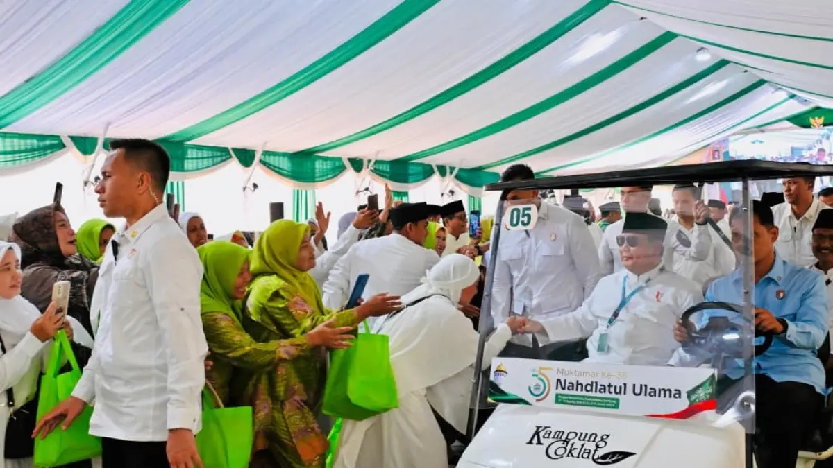 Muktamar ke-35 Nahdlatul Ulama (NU) di Pondok Pesantren Bahrul Ulum, Tambakberas, Jombang resmi ditutup Presiden Prabowo Subianto, Senin (31/8).