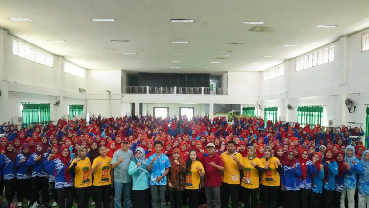 KOMPAK: Himpaudi Jombang menggelar pelatihan Tari Ringin Contong di Aula MAN 4 Pondok Pesantren Mambaul Maarif Denanyar, Jombang, Sabtu (12/9)