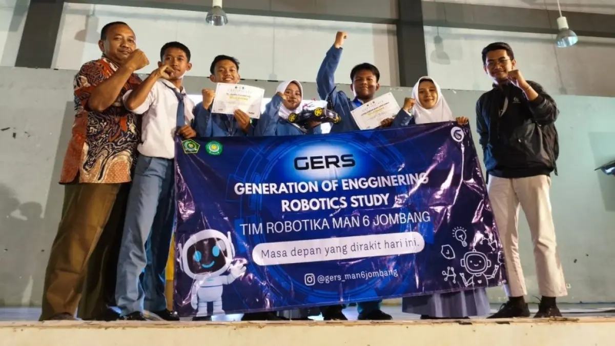 MEMBANGGAKAN: Tim robotik MAN 6 Jombang meraih juara 1 Indonesian Youth Robot Competition (IYRC) East Java 2026.