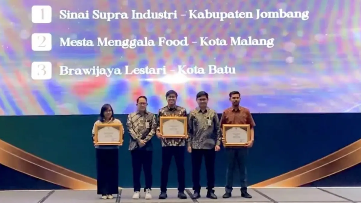 BPJS Ketenagakerjaan Cabang Jombang sukses mengantarkan Sinai Supra Industri Badan Usaha Kecil Mikro, asal Kecamatan Wonosalam Jombang meraih Jamsostek Award 2026 Kategori Badan Usaha Kecil Mikro, yang digelar Badan Penyelenggara Jaminan Sosial (BPJS) Ketenagakerjaan Jatim, di Vasa Hotel Surabaya (16/9).