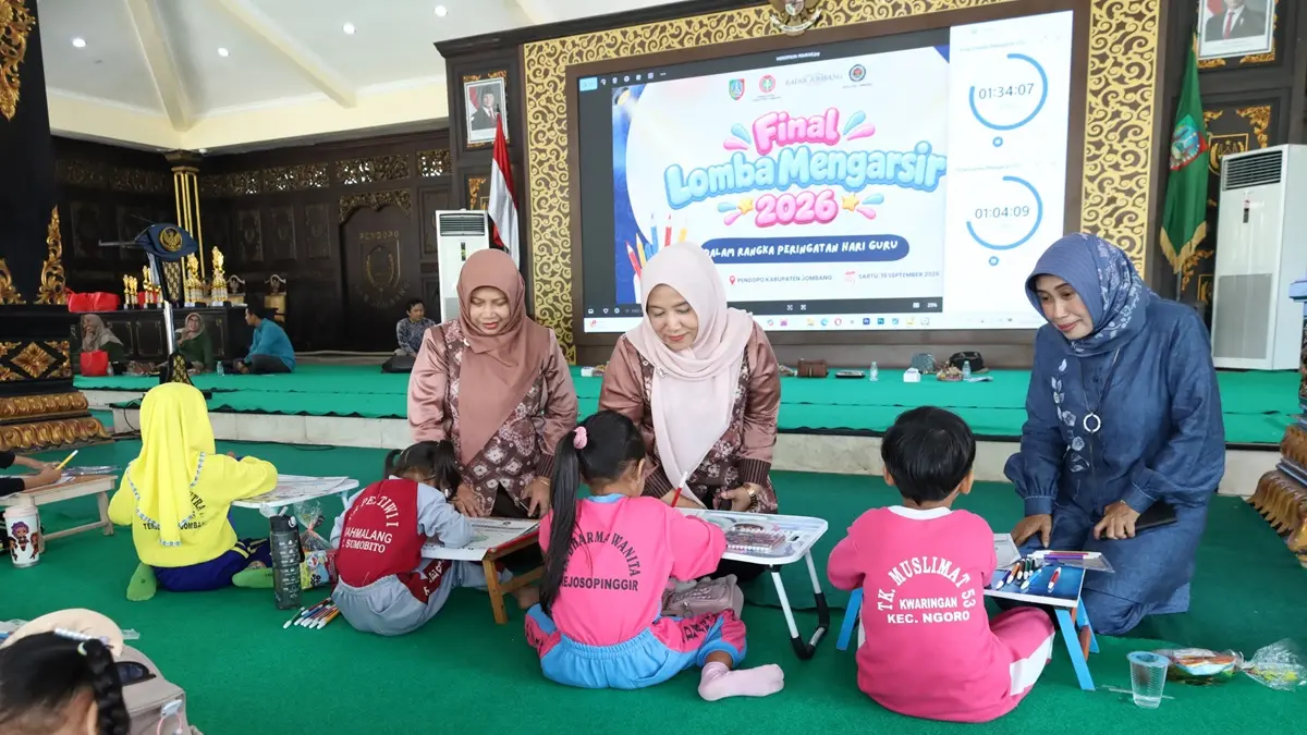 Pemkab Jombang mengapresiasi pelaksanaan Final Lomba Mengarsir Media Koran 2026 yang digelar Jawa Pos Radar Jombang bersama IGTKI Kabupaten Jombang
