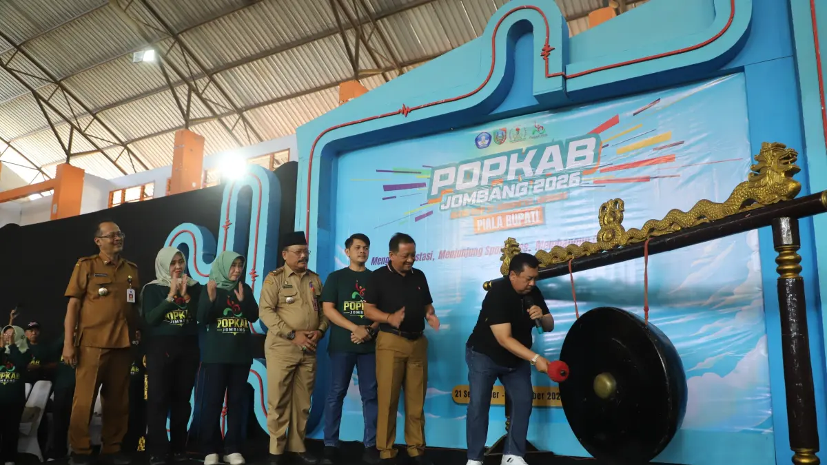 Bupati Warsubi Buka Popkab 2026 di GOR Merdeka Jombang, Senin (21/9).