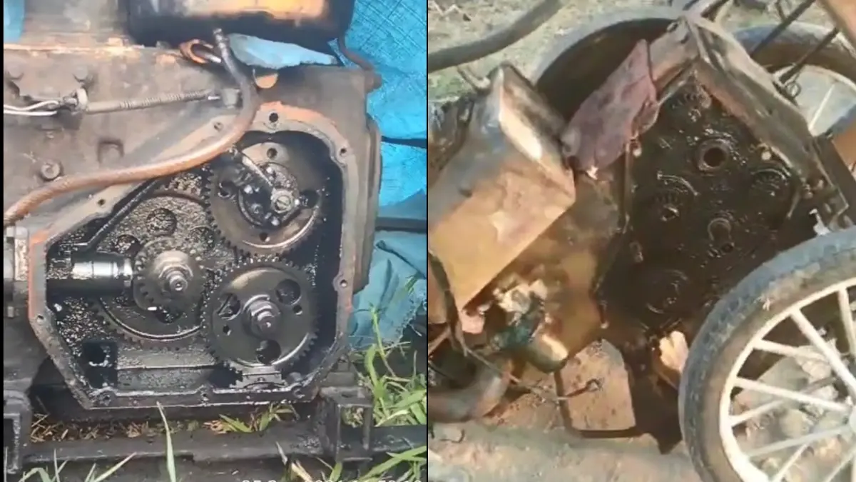 Kondisi diesel petani di Mentoro Jombang yang dipreteli pencuri