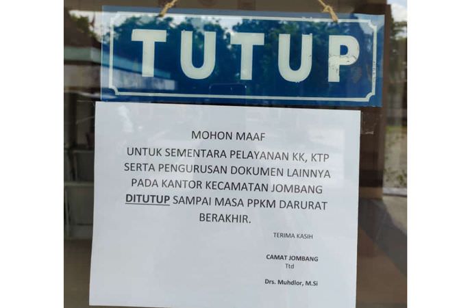 Terpapar Covid-19, 2 Kantor Kecamatan di Jombang Batasi Pelayanan