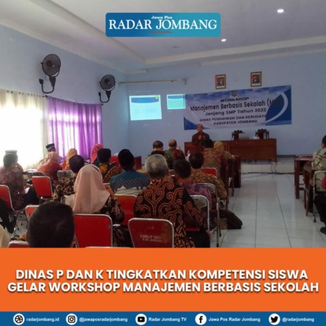 Peserta workshop manajemen berbasis sekolah di aula 2 kantor dinas P dan K.